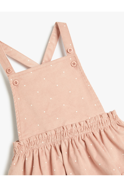 Koton Salopet-Kleid aus Baumwolle mit quadratischem Kragen und Taschendetail