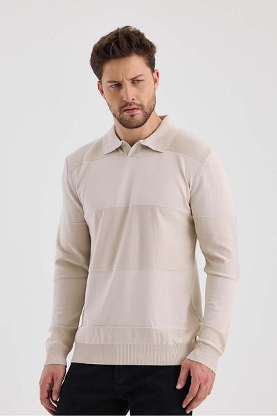 monox Ανδρικό πλεκτό πουλόβερ Polo Neck
