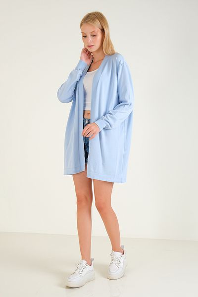 Giyim Dünyası Cardigan oversize albastru pentru femei