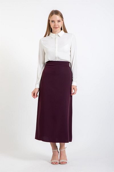 Esswaap Burgundy Bell Skirt
