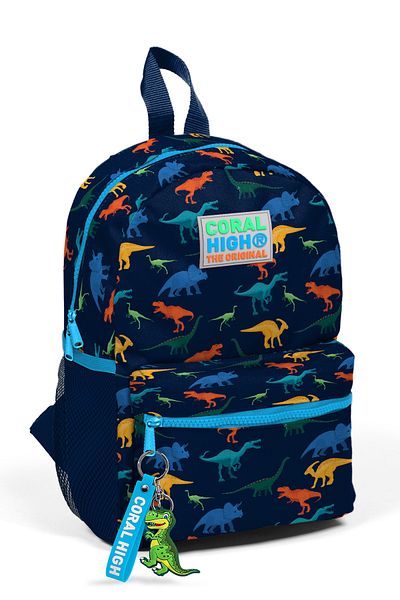 Coral High Rucsac Tiny Nest Albastru Marin Dinozaur Model Două Compartimente 23353