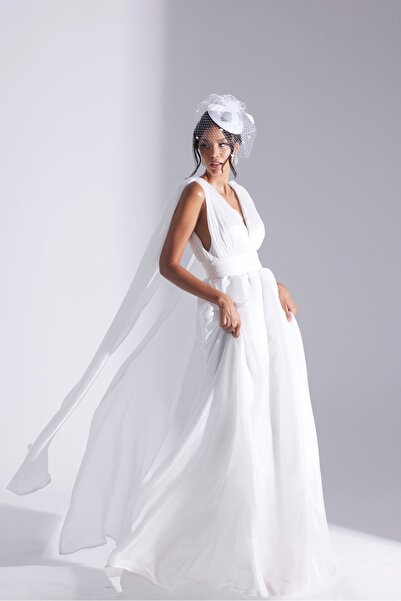 BETTY & SAM EMILY BEYAZ KLOŞ GECE ELBİSESİ