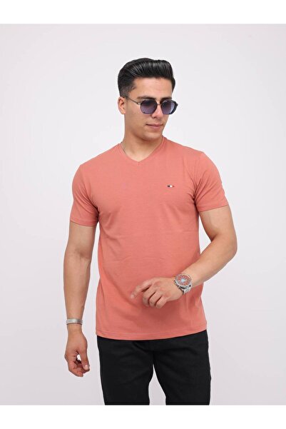 Est Estola Ανδρικό μπλουζάκι από βαμβακερό Lycra Slim Fit Slim Fit με λαιμόκοψη
