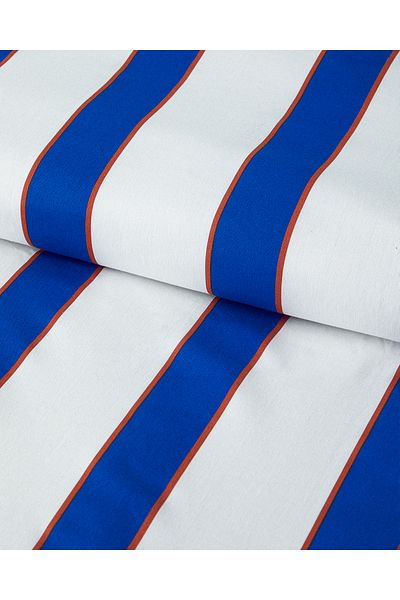 English Home Σετ Παπλωματοθήκη Διπλή Marine Stripe Navy Blue-Orange