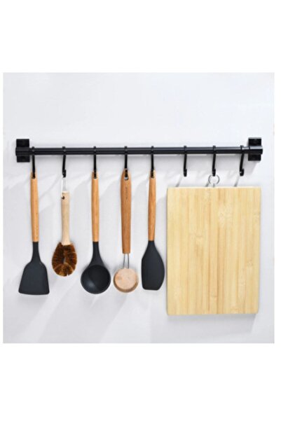 jbox Mutfak Askılık - Banyo- Askılık Genel Amaçlı Duvar Askısı 80 CM Boru 8 adet askı