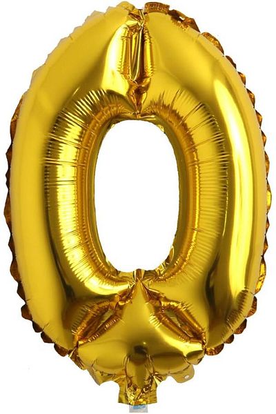 Paparti 0 Number Gold 16 Inch 36 cm Foil Number Balloon Party Celebration Birthday Balloon
