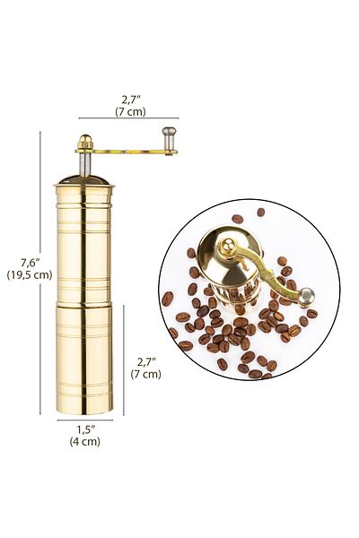Glios Rice Coffee and Black Pepper Hand Mill Grinder Grinder 20 cm