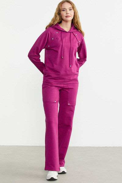 Sementa Hooded Oversize Tracksuit Set - Fuchsia