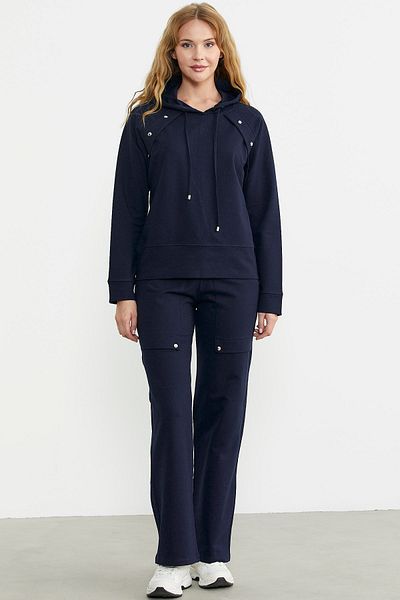 Sementa Σετ αθλητικής φόρμας με κουκούλα Navy Blue Oversize