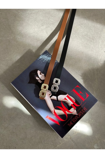 coaksco Γυναικείο Σετ Ζώνης 2 τεμαχίων με τετράγωνη πόρπη σε ασημί/χρυσό χρώμα