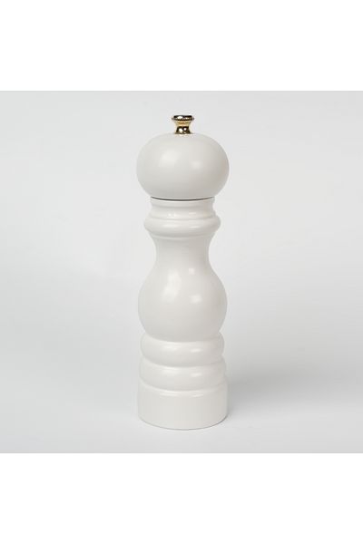 Glios White Wooden Salt and Pepper Hand Mill Grinder 18 cm