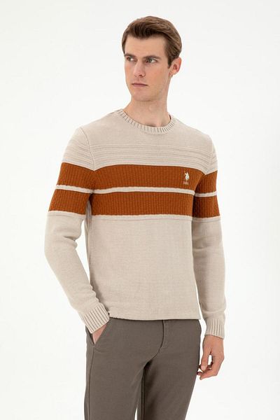 U.S. Polo Assn. Pulover pentru bărbați Melange Stone Colored - TEKSPOR 195726 .7