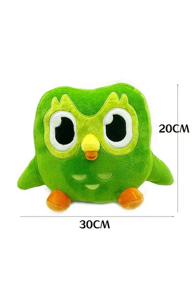 Choice 30CM Green Duolingo Owl Plush Toy Duo Plushie Of Duo The Owl Cartoon Anime Owl Doll Soft Stuffed Ani