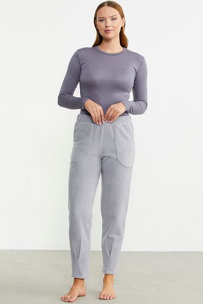 Sementa Γκρι Fleece Sweatpants - Λεπτομέρεια στο πόδι