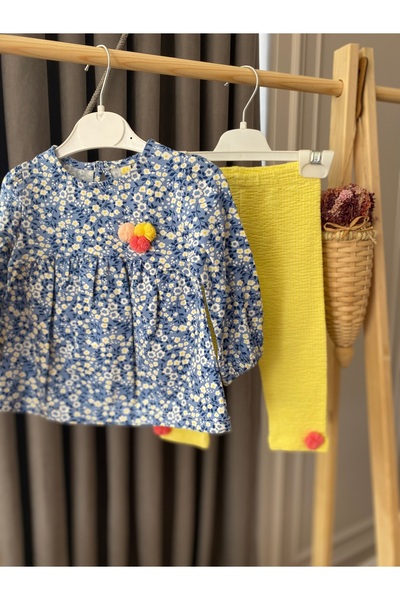 Baby BabyAden ponponlu rahat kesim pamuklu penye uzun taytlı kız bebek çocuk ...