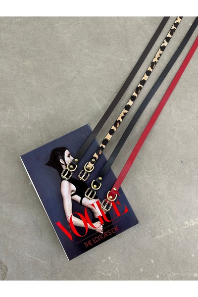 coaksco Kadın 3 Renk 1 Leopar 4'lü Kemer Set