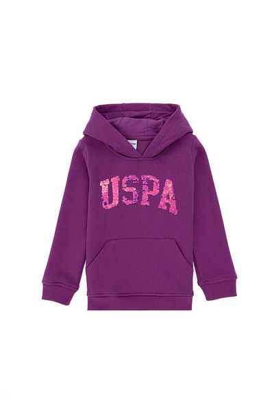 U.S. Polo Assn. Girl's Hooded Basic Violet Sweatshirt - 50292512 -Vr037