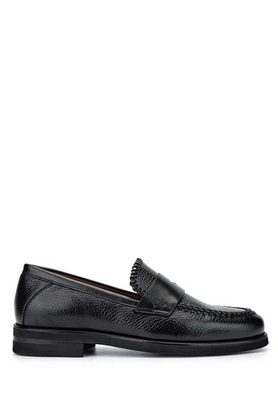 Tamer Tanca Men's Genuine Leather Black Loafer Shoes