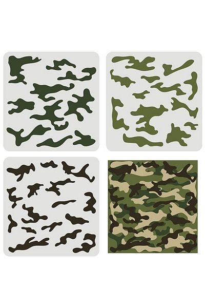 Choice 3 pcs Camo Stencil Kit 11.8x11.8inch Camo Stencils for Spray Paint Camouflage Pattern Stencils fo...