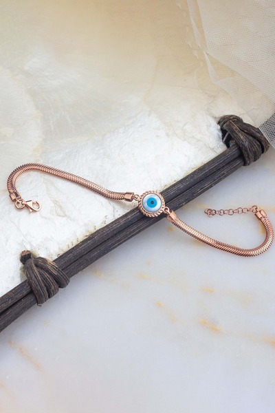 Else Silver 925 Ayar Nazar Göz Balık Sırtı Gümüş Bileklik