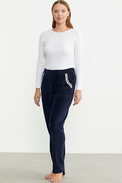 Sementa Μπλέ Navy μονόχρωμο Fleece Sweatpants - Λεπτομέρεια τσέπης
