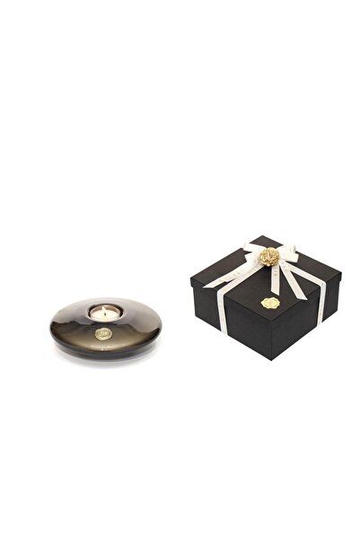 Missi Siyah Golden Glow Cam Mumluk ve Tealight Seti (Dekoratif Sıvama Kutulu)