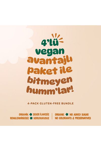 Humm Organic Organic Vegan Sweet & Salty Snack Pack - 4 Pieces (2 Types)