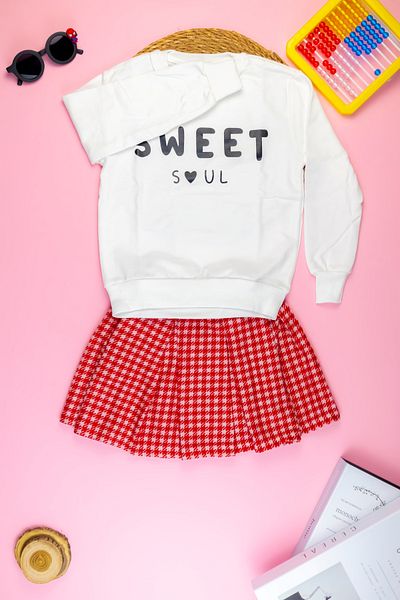 Yalçınoğlu Children's Skirt Sweat Set