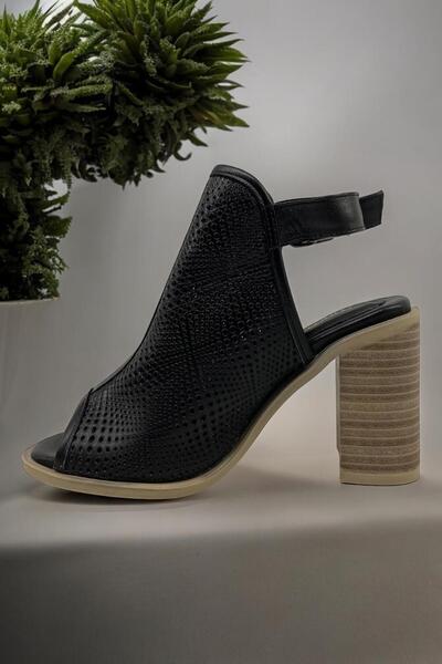 Mammamia D24Ys-1075 Genuine Leather Black Women's Summer Boots