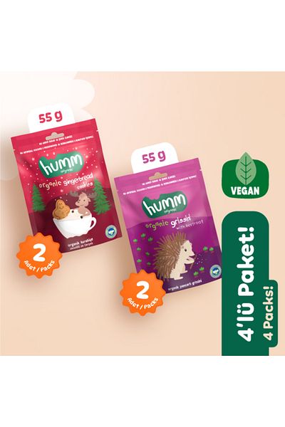 Humm Organic Organic Vegan Sweet & Salty Snack Pack - 4 Pieces (2 Types)