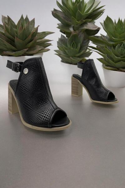 Mammamia D24Ys-1075 Genuine Leather Black Women's Summer Boots