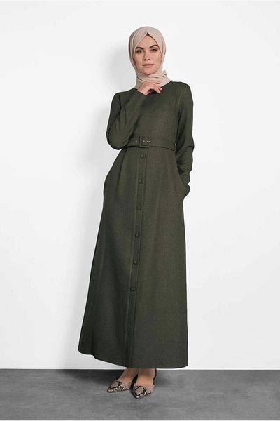 Alvina 40134 Μοντέλο Φόρεμα με ζώνη και κουμπιά