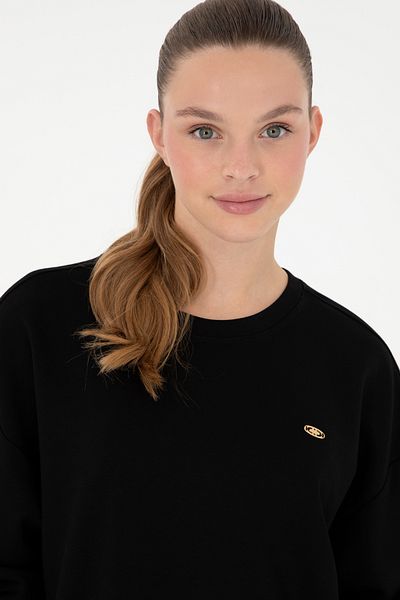 U.S. Polo Assn. Women's Black Crew Neck Sweatshirt 50297369 -Vr046
