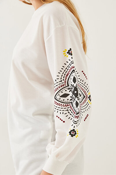 Bianco Lucci Dámská mikina s vyšívaným výstřihem 4020 60351054