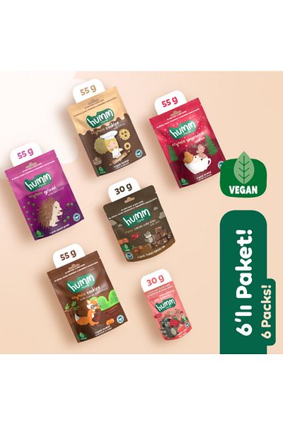 Humm Organic Organic Vegan Snack Package - 6 Pieces (6 Types)
