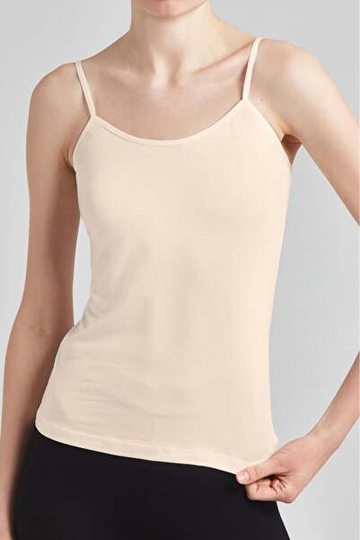 Bolero İnce Askılı Kadın Ten Rengi Atlet