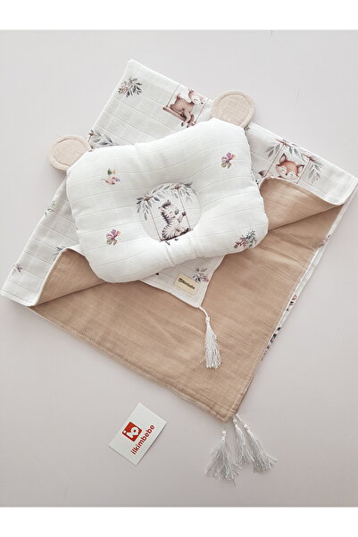 ib ilkimbebe Muslin Baby Blanket - Animal Pillow with Swing