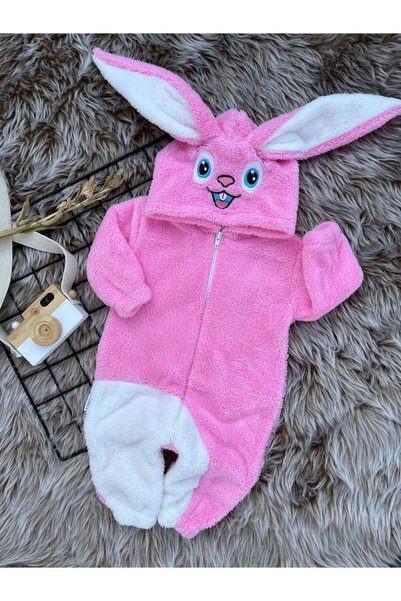 Minizade Plush Zippered Winter Rabbit Baby Girl Sleeping Bag