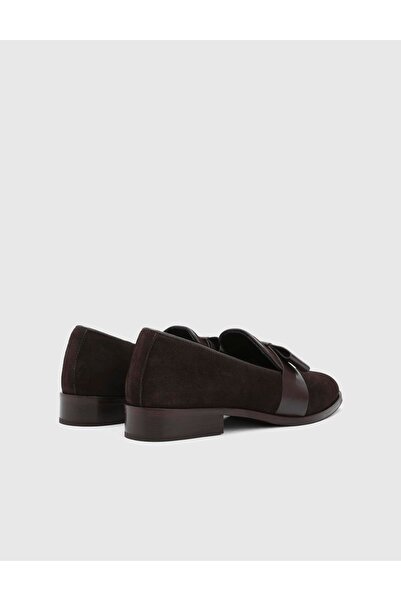 İLVİ Gesa Genuine Suede Leather Women's Brown Loafer Shoes