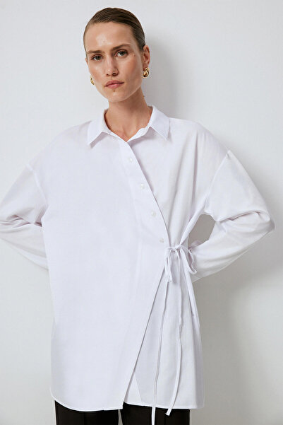 Touché Privé Waist Tie Asymmetric Cut Shirt