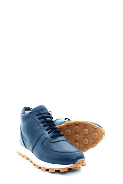 TUGERDİ Tugerdi Lacivert Hakiki Deri İçi Kürklü Fermuarlı Bağcıklı Erkek Spor Bot TG091541113111118