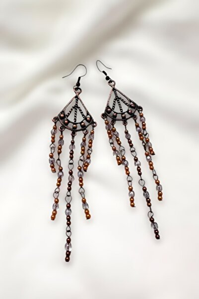 PETEK AKSESUAR 11 cm Pearl Ethnic Model Earrings