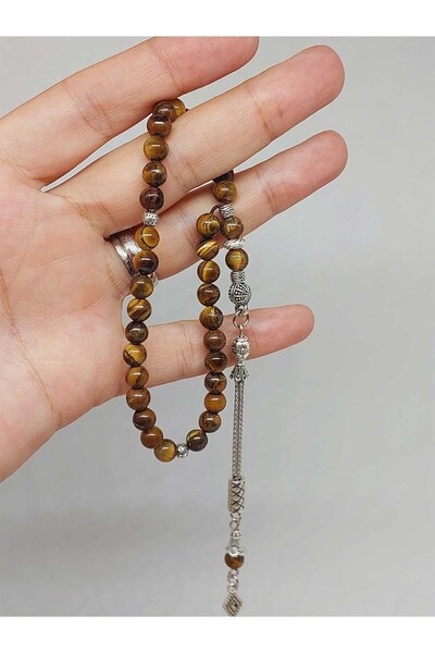 Yasamtohumu سبحة صلاة بحجر عين النمر 33 قطعة 6 مم (2903)