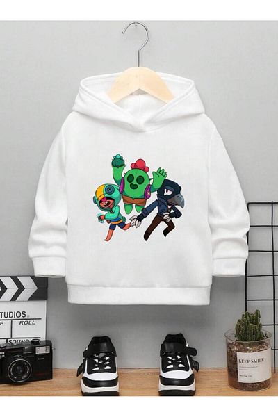 Massgai Hanorac personalizat din bumbac cu imprimeu vizual pentru copii Brawl Stars Play Crow