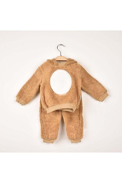 Moi Noi Baby Door Sweatshirt and Bottom Top Set Camel