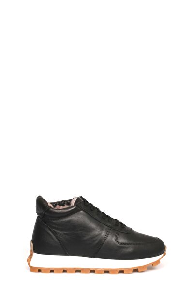 TUGERDİ Ανδρικές μπότες ποιότητας Tugerdi μαύρες από γνήσιο δέρμα με επένδυση από γούνα με κορδόνια και φερμουάρ TG09154117111140