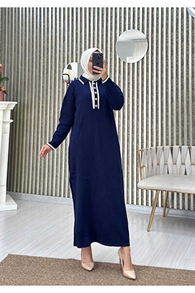 Moda Krash GÖMLEK YAKA TRİKO ELBİSE