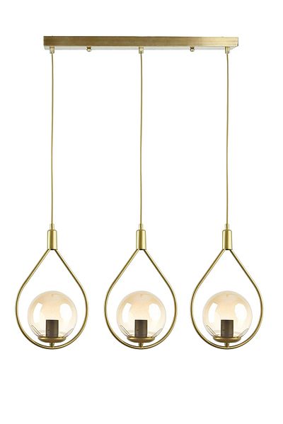 Modavize Deco Modern Design Cafe - Kitchen - Living Room - Dining Table Top Colored Glass 3-Piece Chandelier