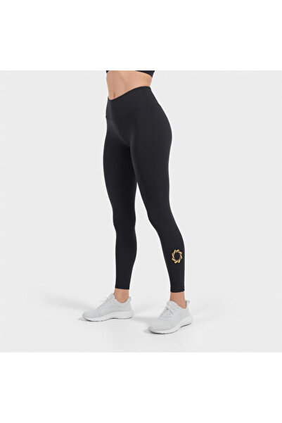 TWINTICKS Μαύρο κολάν γιόγκα πιλάτες για αθλητική γυμναστική, με εμπριμέ σχέδ...