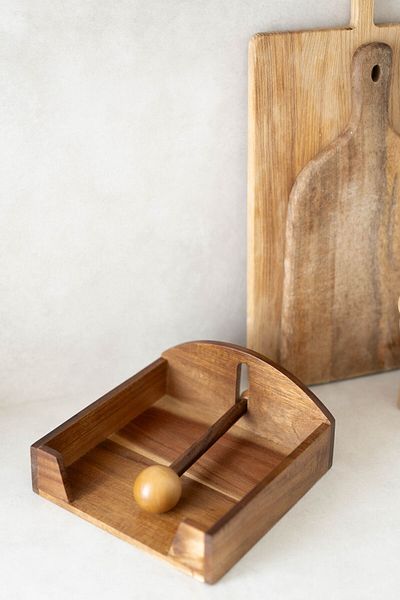 Dekorzdükkan Acacia Napkin Holder